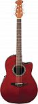 OVATION APPLAUSE AB24-RR BALLADEER MID-CUTAWAY, RUBY RED электроакустическая гитара